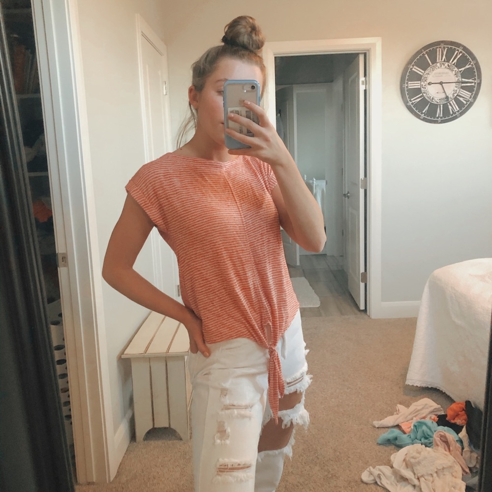 Coral short sleeve shirt